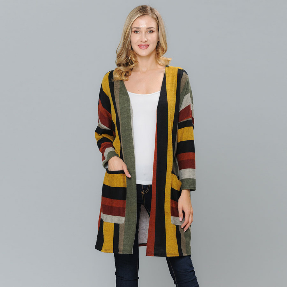 3 PACK: Technicolor Cardigan with Pockets